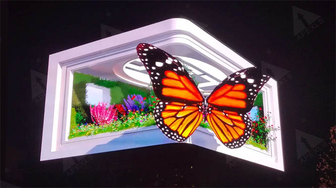 江蘇泰州海陵區(qū)悅天地裸眼3D顯示屏經(jīng)典應(yīng)用案例，面積450平方米